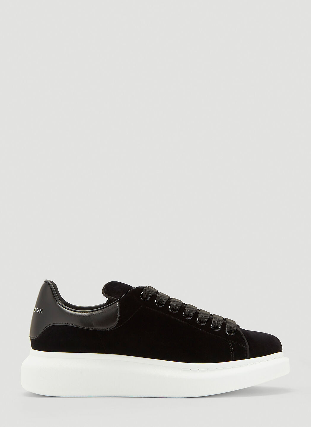Alexander McQueen - Exaggerated-Sole Leather and Velvet Sneakers - White Alexander  McQueen